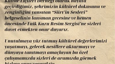 Kültür Elçileri Derneği tarafından hayata geçirilen, şehrimizin kültürel dokusunu ve